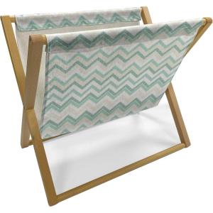 Ambesonne Romantic Magazine and Book Holder, Heart Pattern Lovers Valentines Day Honeymoon Girls Doodle Design, Floor Rack Decor for Interior of Home & Office, 22″ x 19″, Orange White(Petrol Blue Turquoise)