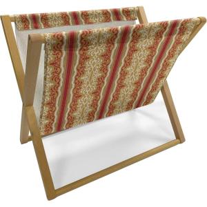 Ambesonne Romantic Magazine and Book Holder, Valentines Day Inspired Love Couple Sign Hearts and Retro Polka Dots, Floor Rack Decor for Interior of Home & Office, 22″ x 19″, Coral Pale Orange Blue(Ruby Pale Coffee Cream)