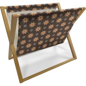 Ambesonne Romantic Magazine and Book Holder, Valentines Day Inspired Love Couple Sign Hearts and Retro Polka Dots, Floor Rack Decor for Interior of Home & Office, 22″ x 19″, Coral Pale Orange Blue(Dark Brown Vermilion)