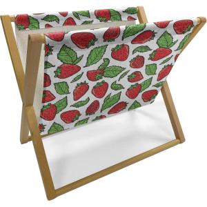 Ambesonne Romantic Magazine and Book Holder, Valentines Day Inspired Love Couple Sign Hearts and Retro Polka Dots, Floor Rack Decor for Interior of Home & Office, 22″ x 19″, Coral Pale Orange Blue(Red Fern Green)