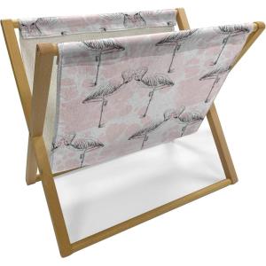 Ambesonne Romantic Magazine and Book Holder, Valentines Day Inspired Love Couple Sign Hearts and Retro Polka Dots, Floor Rack Decor for Interior of Home & Office, 22″ x 19″, Coral Pale Orange Blue(Pale Pink Grey)