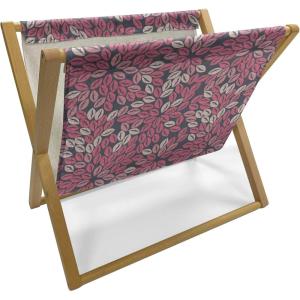 Ambesonne Romantic Magazine and Book Holder, Wild Cats Passion Theme Lovers Valentine’s Rose Petals Arrows Eros, Floor Rack Decor for Interior of Home & Office, 22″ x 19″, Vermilion Pale Grey(Charcoal Grey Beige)