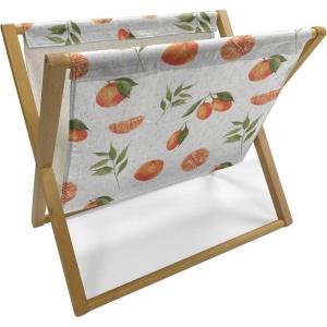 Ambesonne Romantic Magazine and Book Holder, Wild Cats Passion Theme Lovers Valentine’s Rose Petals Arrows Eros, Floor Rack Decor for Interior of Home & Office, 22″ x 19″, Vermilion Pale Grey(Burnt Orange Fern Green)