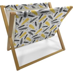 Ambesonne Rose Magazine and Book Holder, Shades of Pink Gentle Seasonal Flora Romance Love Theme Valentine’s Day Inspired Design, Floor Rack Decor for Interior of Home & Office, 22″ x 19″, Pink(Grey Yellow)