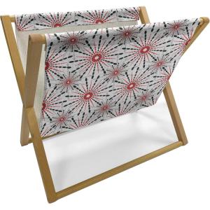 Ambesonne Rose Magazine and Book Holder, Shades of Pink Gentle Seasonal Flora Romance Love Theme Valentine’s Day Inspired Design, Floor Rack Decor for Interior of Home & Office, 22″ x 19″, Pink(Red Black White)