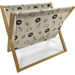 Ambesonne Rose Magazine and Book Holder, Shades of Pink Gentle Seasonal Flora Romance Love Theme Valentine’s Day Inspired Design, Floor Rack Decor for Interior of Home & Office, 22″ x 19″, Pink(Cream Black)