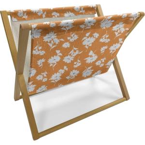 Ambesonne Roses Magazine and Book Holder, Romantic Valentine’s Day Pattern in Pastel Tones, Floor Rack Decor for Interior of Home & Office, 22″ x 19″, Rose Mauve(Dark Orange Grey White)