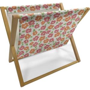 Ambesonne Roses Magazine and Book Holder, Romantic Valentine’s Day Pattern in Pastel Tones, Floor Rack Decor for Interior of Home & Office, 22″ x 19″, Rose Mauve(Ivory Coral Salmon)