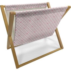 Ambesonne Roses Magazine and Book Holder, Romantic Valentine’s Day Pattern in Pastel Tones, Floor Rack Decor for Interior of Home & Office, 22″ x 19″, Rose Mauve(Rose Pale Pink White)