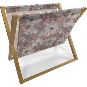 Ambesonne Roses Magazine and Book Holder, Romantic Valentine’s Day Pattern in Pastel Tones, Floor Rack Decor for Interior of Home & Office, 22″ x 19″, Rose Mauve(Pastel Pink Grey Yellow)