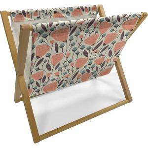 Ambesonne Roses Magazine and Book Holder, Romantic Valentine’s Day Pattern in Pastel Tones, Floor Rack Decor for Interior of Home & Office, 22″ x 19″, Rose Mauve(Salmon Teal)