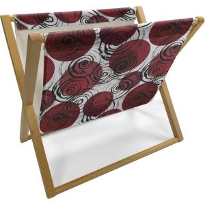 Ambesonne Roses Magazine and Book Holder, Romantic Valentine’s Day Pattern in Pastel Tones, Floor Rack Decor for Interior of Home & Office, 22″ x 19″, Rose Mauve(Maroon Grey)