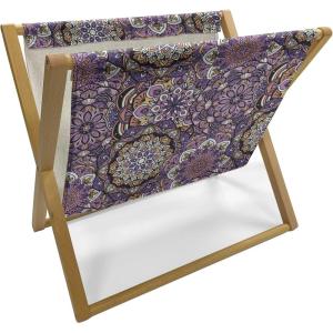 Ambesonne Spring Magazine and Book Holder, Blossoms Forms Heart Shapes Valentine’s Day Orderly Repeated Illustration, Floor Rack Decor for Interior of Home & Office, 22″ x 19″, White Pale Fuchsia(Sand Brown White Purple)