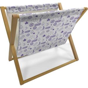 Ambesonne Spring Magazine and Book Holder, Blossoms Forms Heart Shapes Valentine’s Day Orderly Repeated Illustration, Floor Rack Decor for Interior of Home & Office, 22″ x 19″, White Pale Fuchsia(Purple)