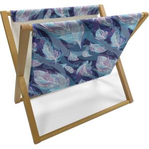 Ambesonne Spring Magazine and Book Holder, Blossoms Forms Heart Shapes Valentine’s Day Orderly Repeated Illustration, Floor Rack Decor for Interior of Home & Office, 22″ x 19″, White Pale Fuchsia(Pale Blue Navy Blue)