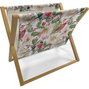 Ambesonne Spring Magazine and Book Holder, Blossoms Forms Heart Shapes Valentine’s Day Orderly Repeated Illustration, Floor Rack Decor for Interior of Home & Office, 22″ x 19″, White Pale Fuchsia(White Green and Vermilion)