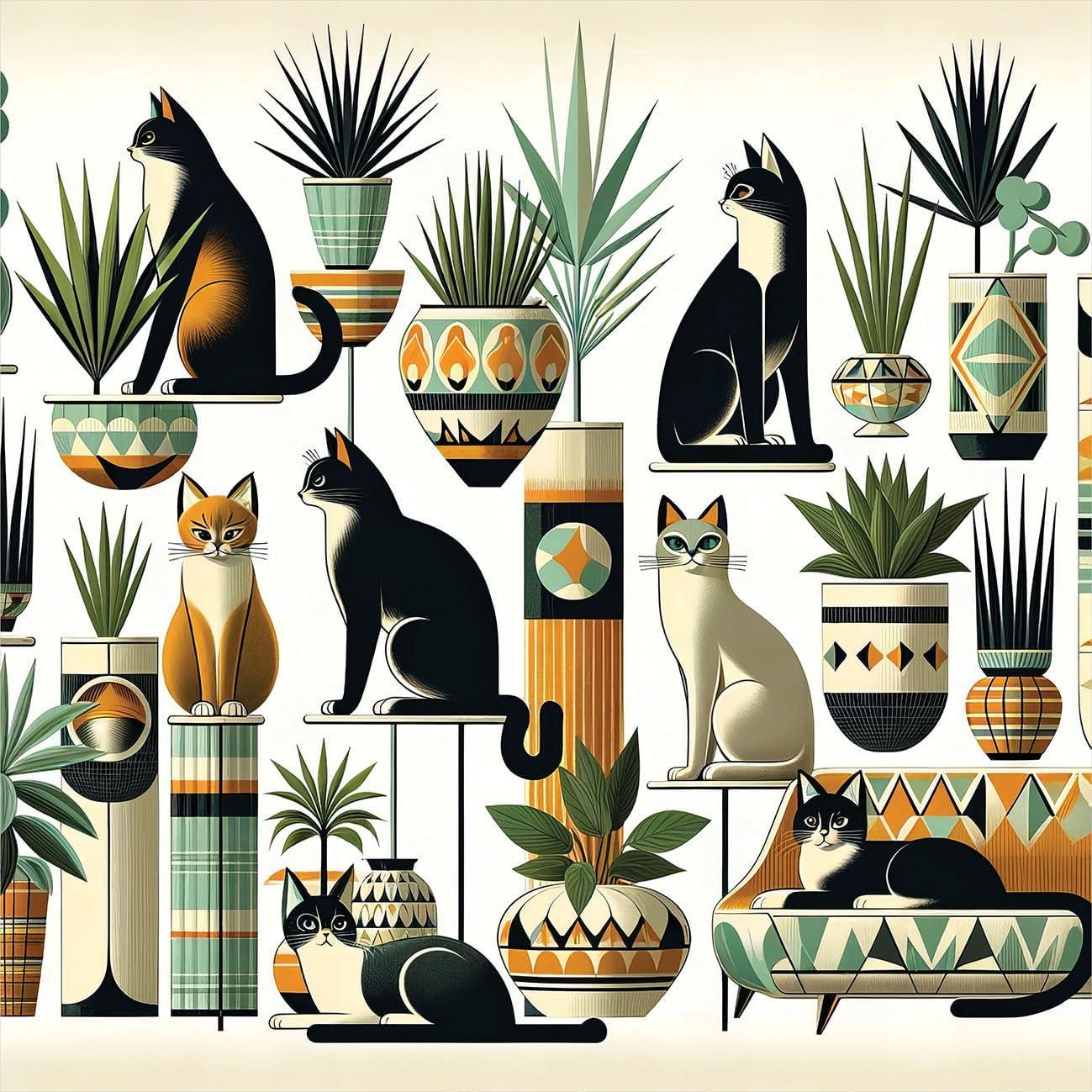 imageAmbesonne Cat Duvet Cover Set Romantic Date Night of Kitties Drinking Milkshake Cozy Night Scene Valentines Decorative 3 Piece Bedding Set with 2 Pillow Shams California King Dark Blue ApricotBlack Ginger Mint Green