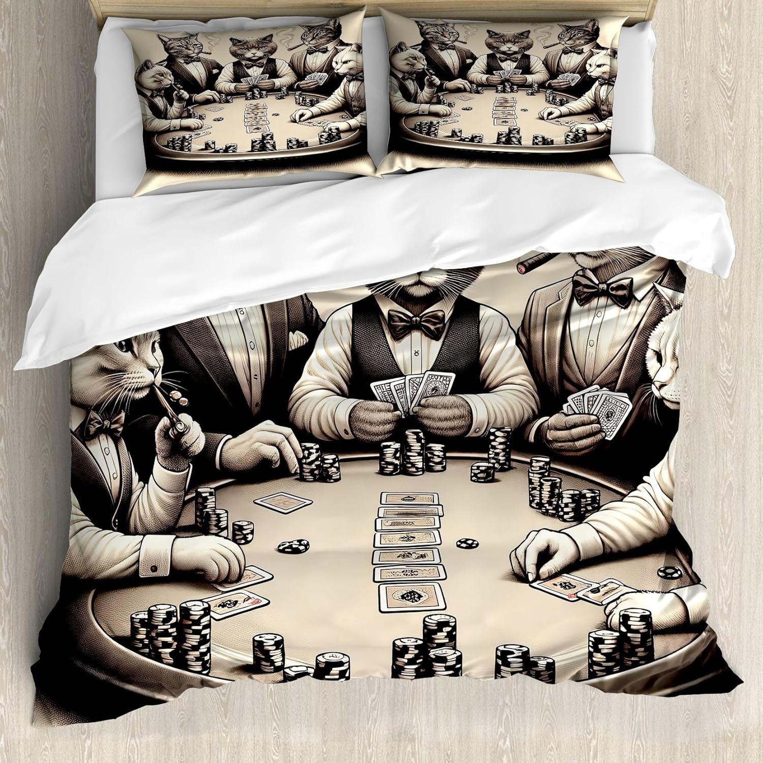 imageAmbesonne Cat Duvet Cover Set Romantic Date Night of Kitties Drinking Milkshake Cozy Night Scene Valentines Decorative 3 Piece Bedding Set with 2 Pillow Shams California King Dark Blue ApricotIvory Dark Taupe