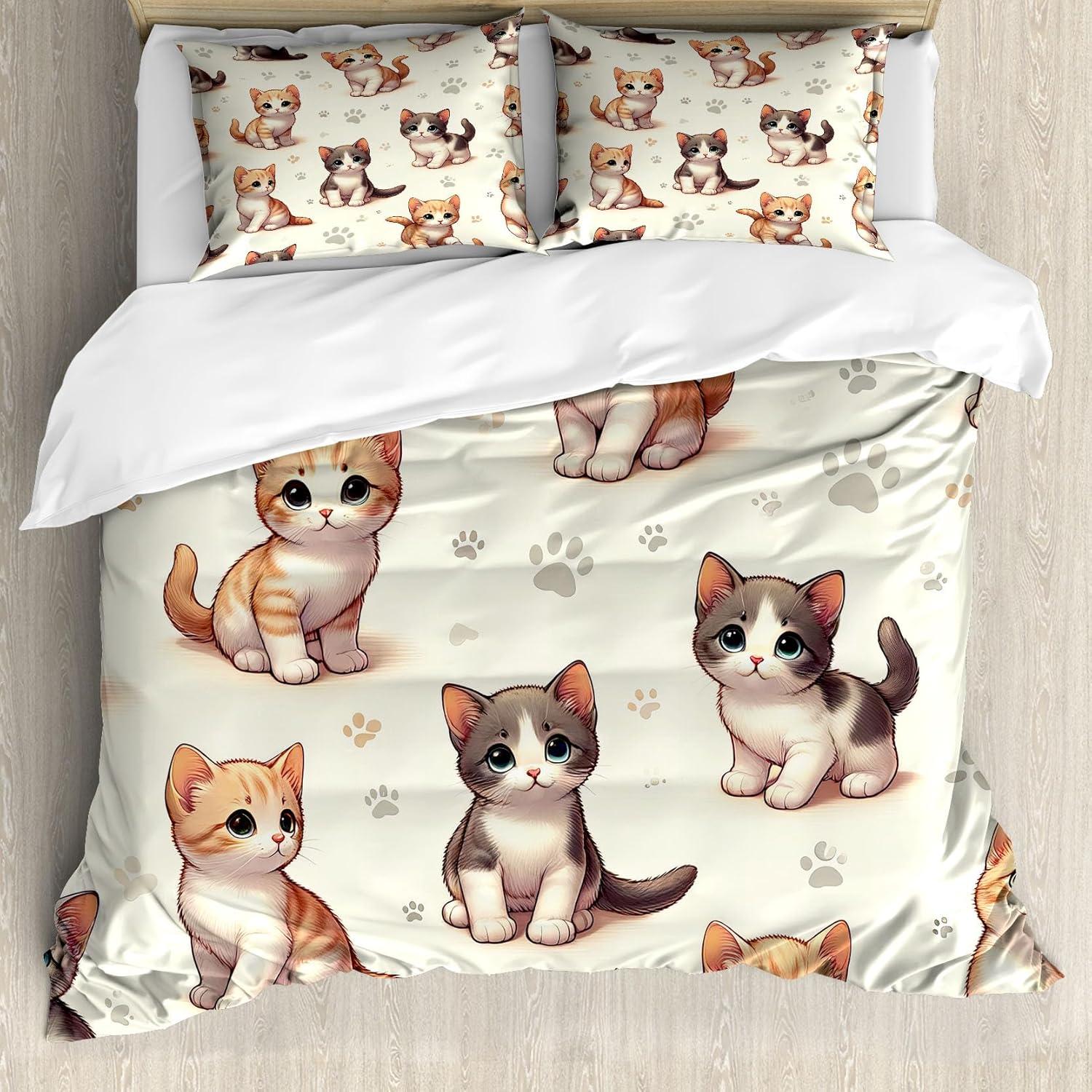 imageAmbesonne Cat Duvet Cover Set Romantic Date Night of Kitties Drinking Milkshake Cozy Night Scene Valentines Decorative 3 Piece Bedding Set with 2 Pillow Shams California King Dark Blue ApricotIvory Apricot and Dark Grey