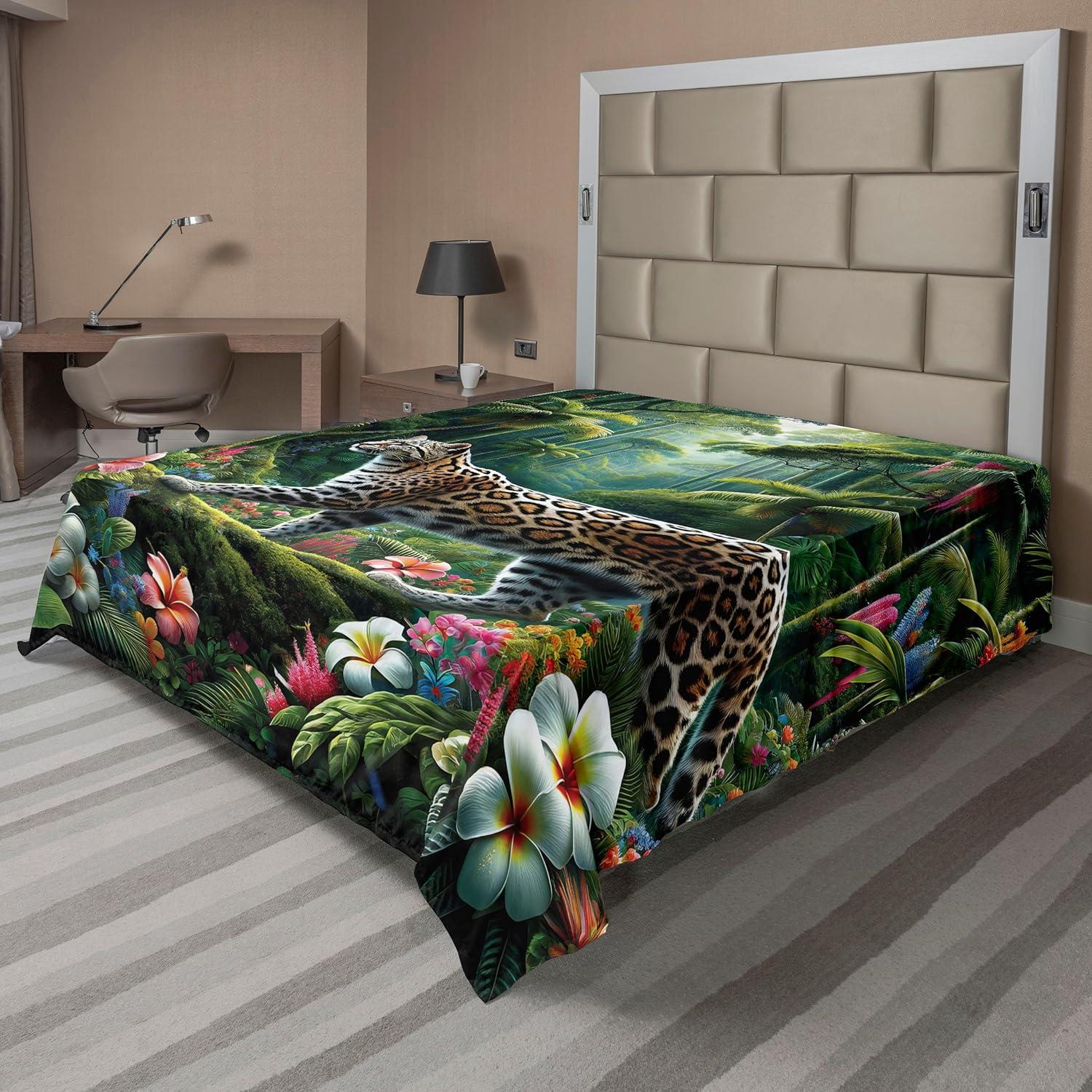 imageAmbesonne Cat Flat Sheet Romantic Date Night of Kitties Drinking Milkshake Cozy Night Scene Valentines Soft and Comfortable Top Sheet Decorative Bedding 1 Piece Full Size Dark Blue ApricotGreen and Multicolor