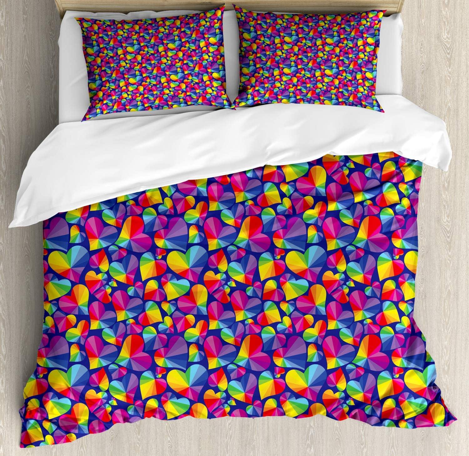 imageAmbesonne Dog Driver Duvet Cover Set Romantic Chihuahua with Balloon Rose Flower Valentines Love Date Celebration Decorative 3 Piece Bedding Set with 2 Pillow Shams King Size Red YellowPurple Yellow