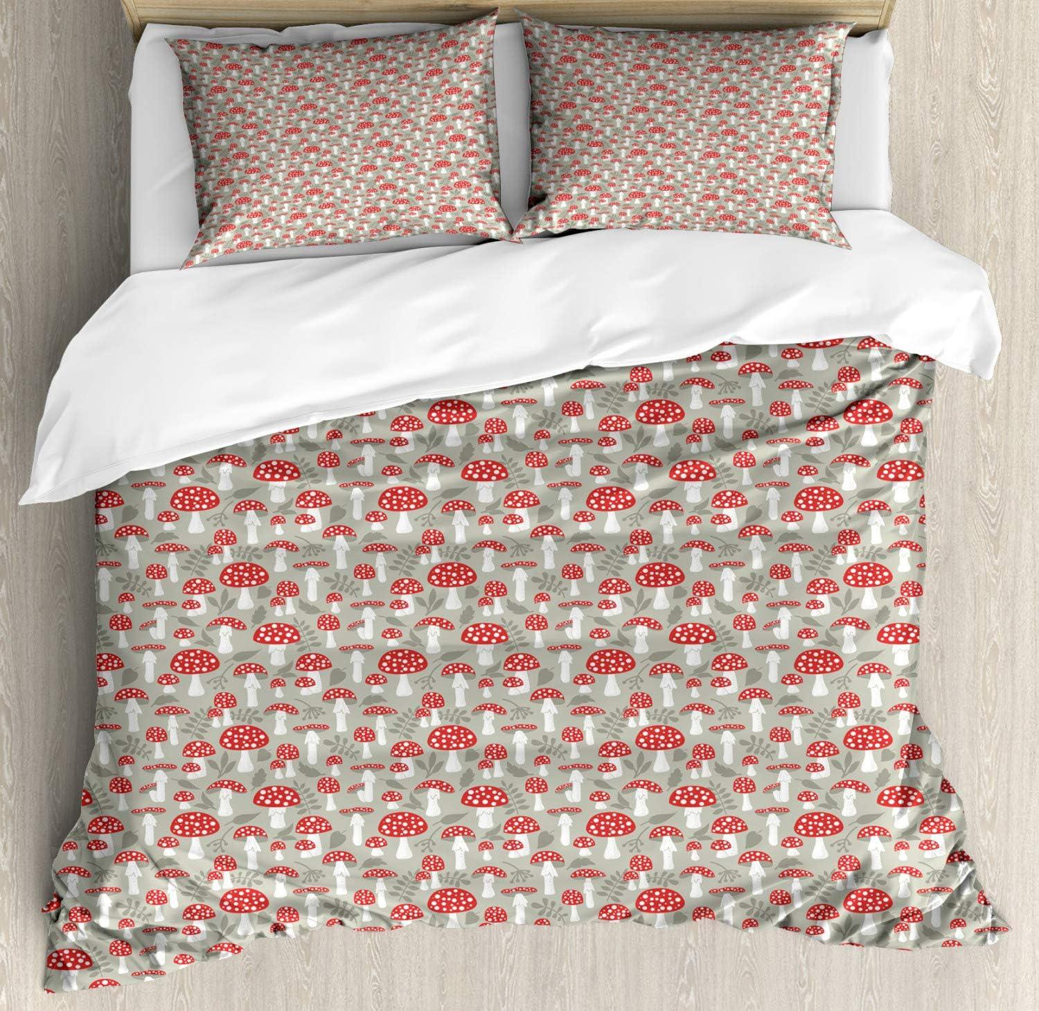 imageAmbesonne Dog Driver Duvet Cover Set Romantic Chihuahua with Balloon Rose Flower Valentines Love Date Celebration Decorative 3 Piece Bedding Set with 2 Pillow Shams King Size Red YellowPale Sage Green White