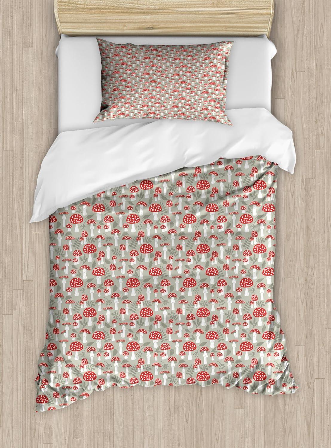 imageAmbesonne Dog Driver Duvet Cover Set Romantic Chihuahua with Balloon Rose Flower Valentines Love Date Celebration Decorative 3 Piece Bedding Set with 2 Pillow Shams King Size Red YellowPale Sage Green White