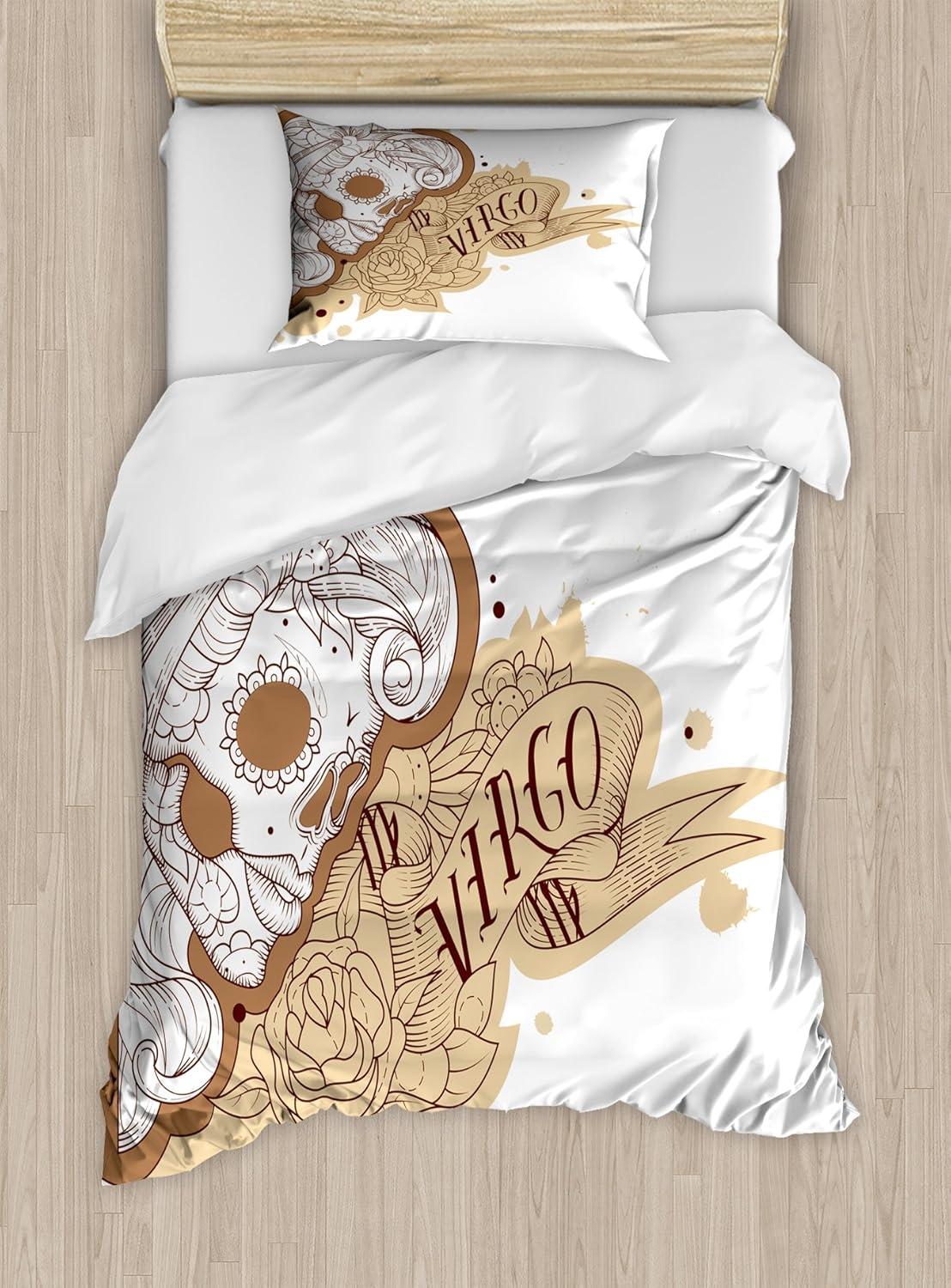 imageAmbesonne Dog Driver Duvet Cover Set Romantic Chihuahua with Balloon Rose Flower Valentines Love Date Celebration Decorative 3 Piece Bedding Set with 2 Pillow Shams King Size Red YellowPale Brown White