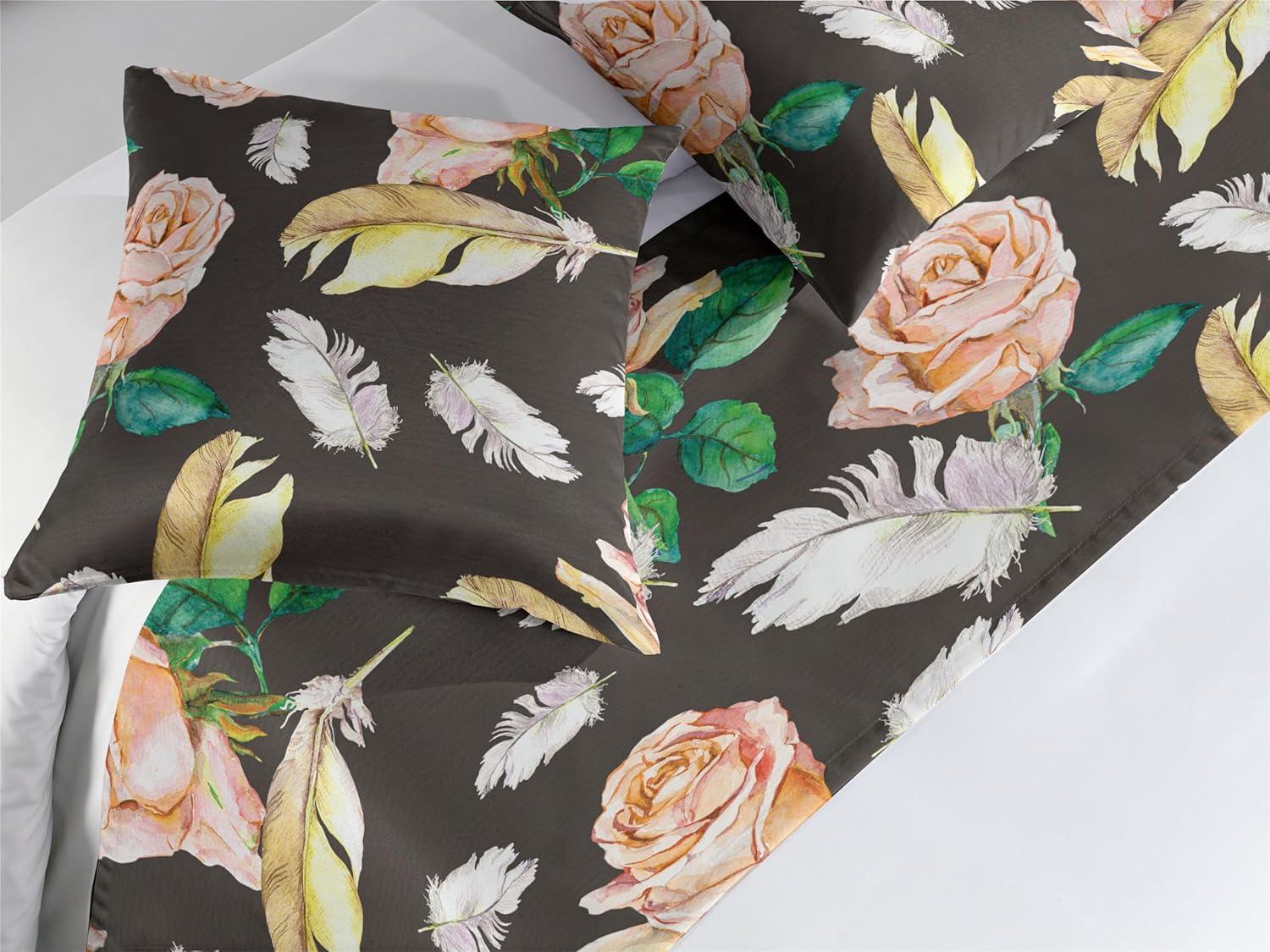 imageAmbesonne Floral Bed Runner Set Romantic Concept Art Featuring Rose Flowers Hearts Leaves Valentine Decorative Bedding Scarf and 2 Pillow Shams for Hotels Homes Queen Pastel Pink and Fern GreenJade Green Pale Salmon