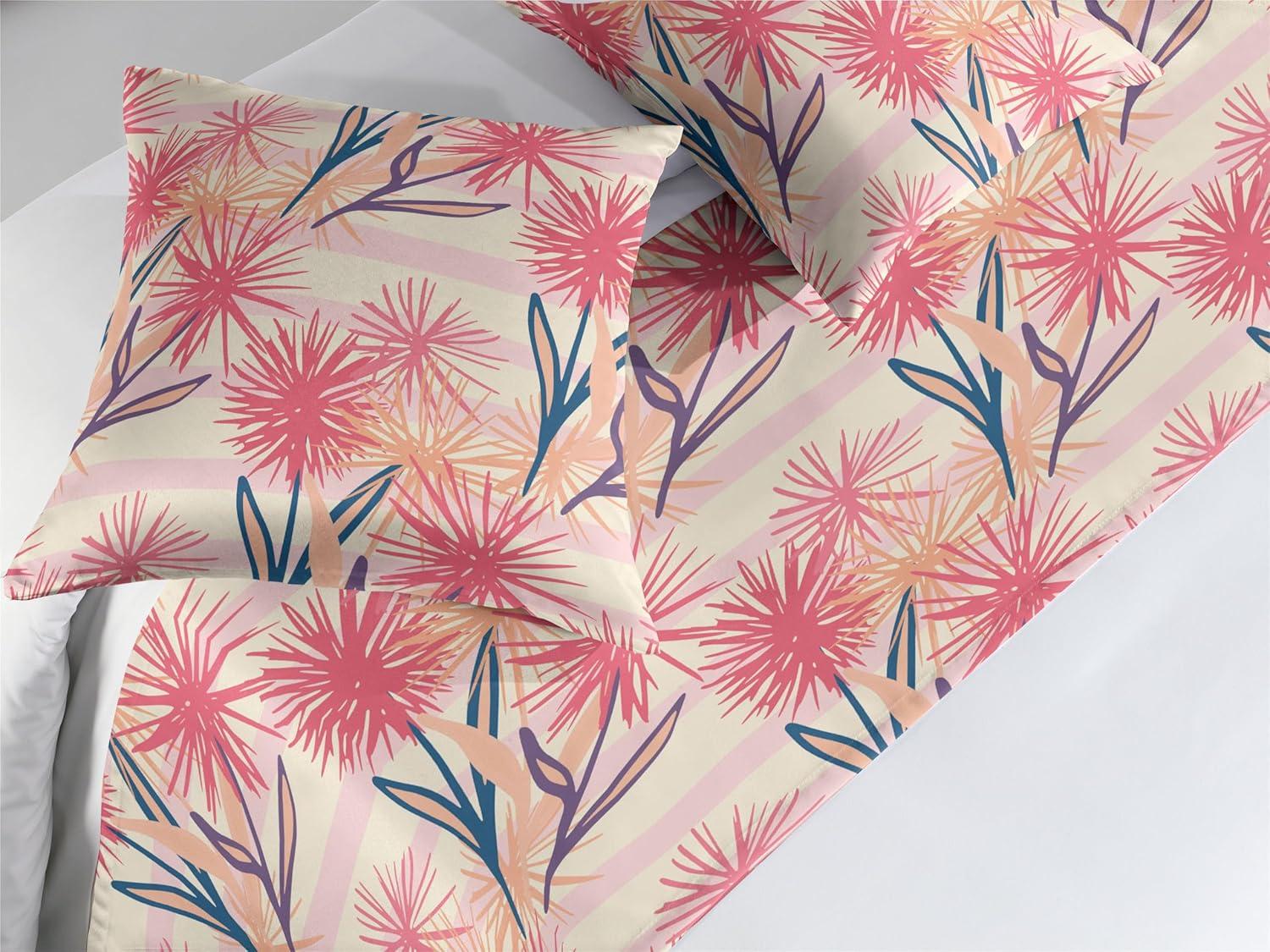 imageAmbesonne Floral Bed Runner Set Romantic Concept Art Featuring Rose Flowers Hearts Leaves Valentine Decorative Bedding Scarf and 2 Pillow Shams for Hotels Homes Queen Pastel Pink and Fern GreenCoral Salmon Soft Pink