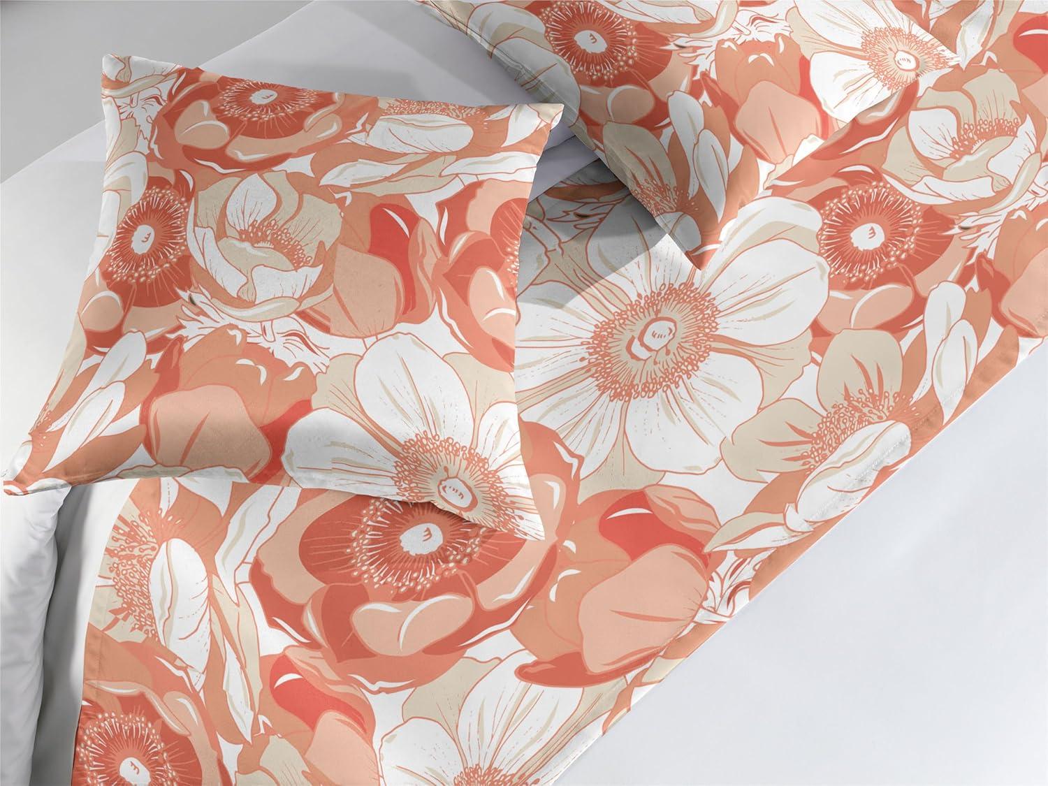 imageAmbesonne Floral Bed Runner Set Romantic Concept Art Featuring Rose Flowers Hearts Leaves Valentine Decorative Bedding Scarf and 2 Pillow Shams for Hotels Homes Queen Pastel Pink and Fern GreenWhite Pale Rust and Cinnamon