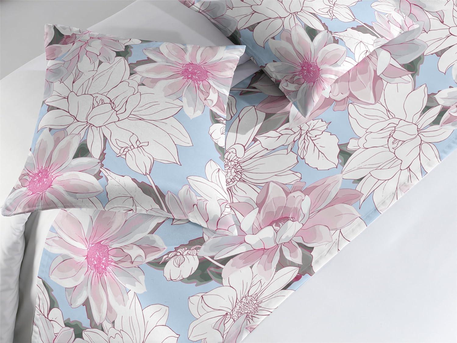 imageAmbesonne Floral Bed Runner Set Romantic Concept Art Featuring Rose Flowers Hearts Leaves Valentine Decorative Bedding Scarf and 2 Pillow Shams for Hotels Homes Queen Pastel Pink and Fern GreenOff White Pink Soft Blue