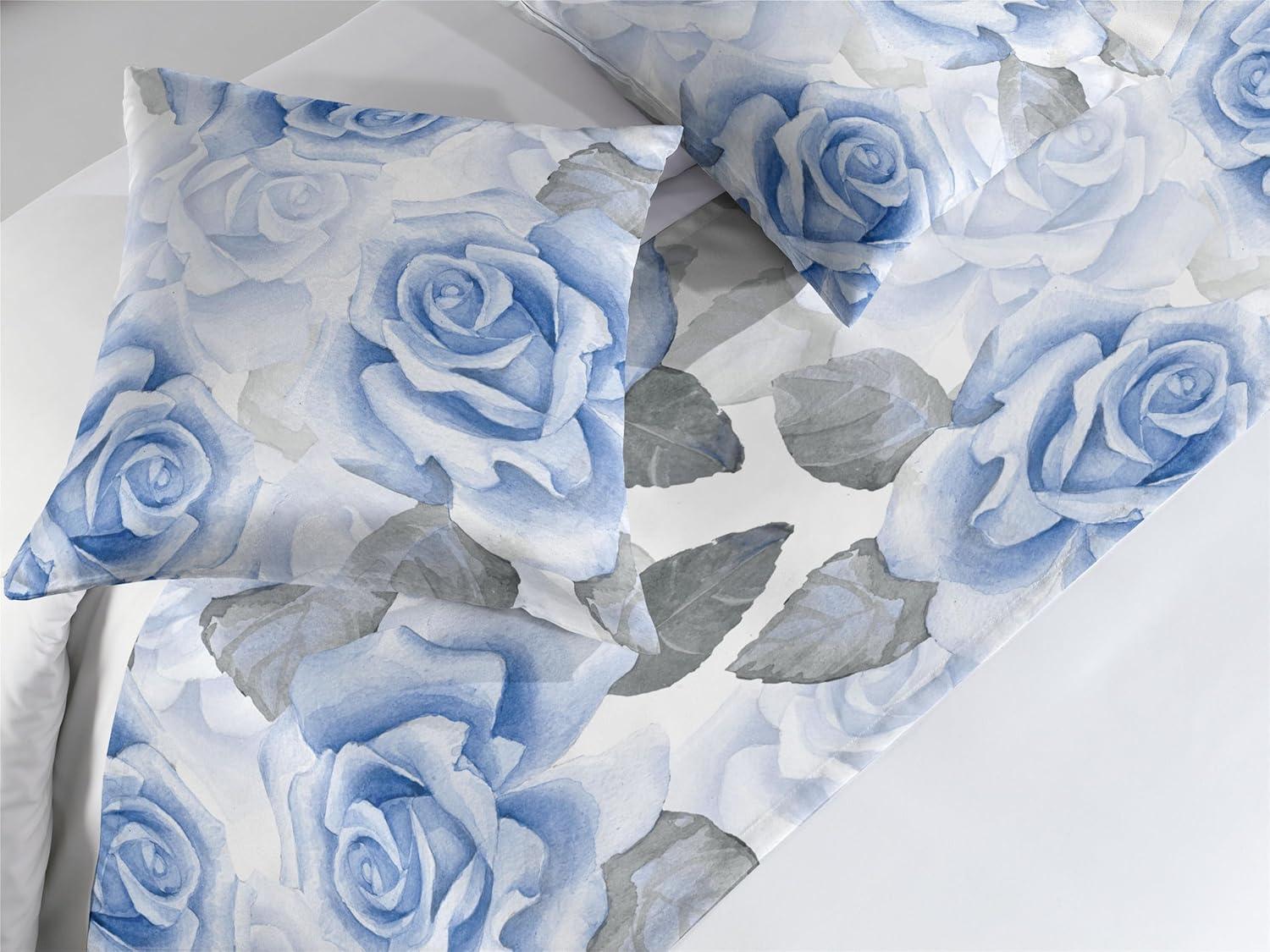 imageAmbesonne Floral Bed Runner Set Romantic Concept Art Featuring Rose Flowers Hearts Leaves Valentine Decorative Bedding Scarf and 2 Pillow Shams for Hotels Homes Queen Pastel Pink and Fern GreenPale Ceil Blue White and Grey