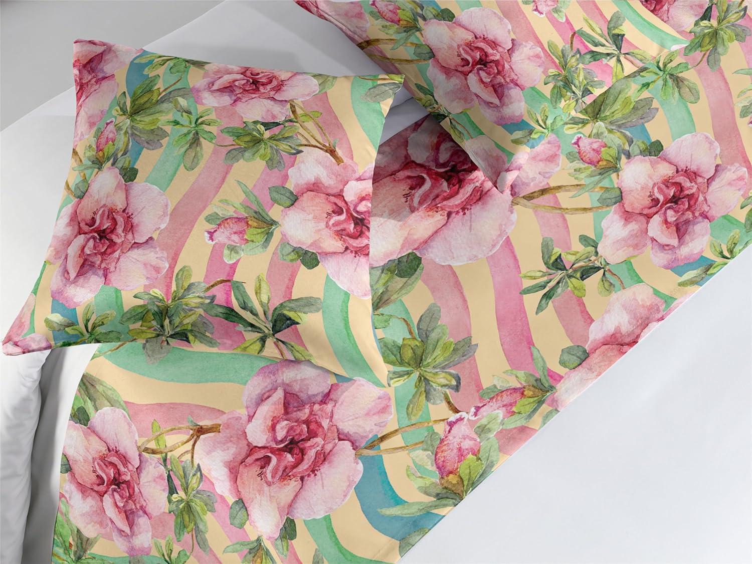 imageAmbesonne Floral Bed Runner Set Romantic Concept Art Featuring Rose Flowers Hearts Leaves Valentine Decorative Bedding Scarf and 2 Pillow Shams for Hotels Homes Queen Pastel Pink and Fern GreenPastel Pink and Olive Green
