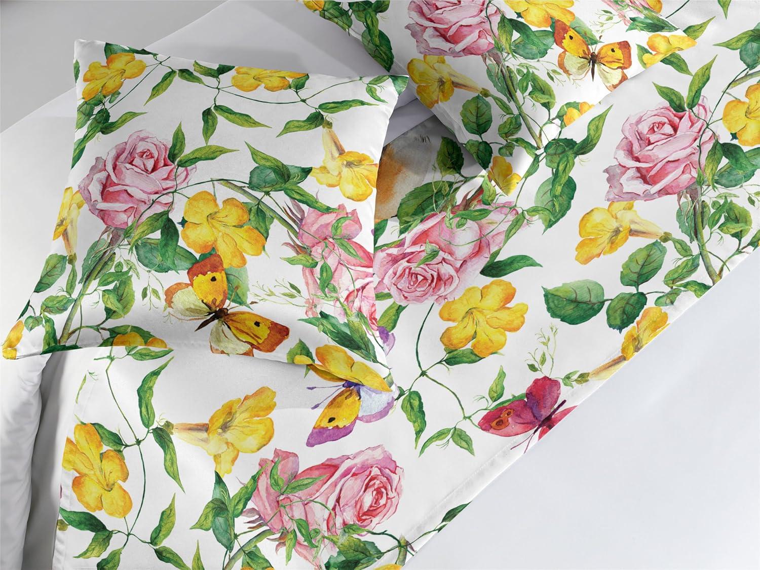 imageAmbesonne Floral Bed Runner Set Romantic Concept Art Featuring Rose Flowers Hearts Leaves Valentine Decorative Bedding Scarf and 2 Pillow Shams for Hotels Homes Queen Pastel Pink and Fern GreenMustard and Pale Olive Green
