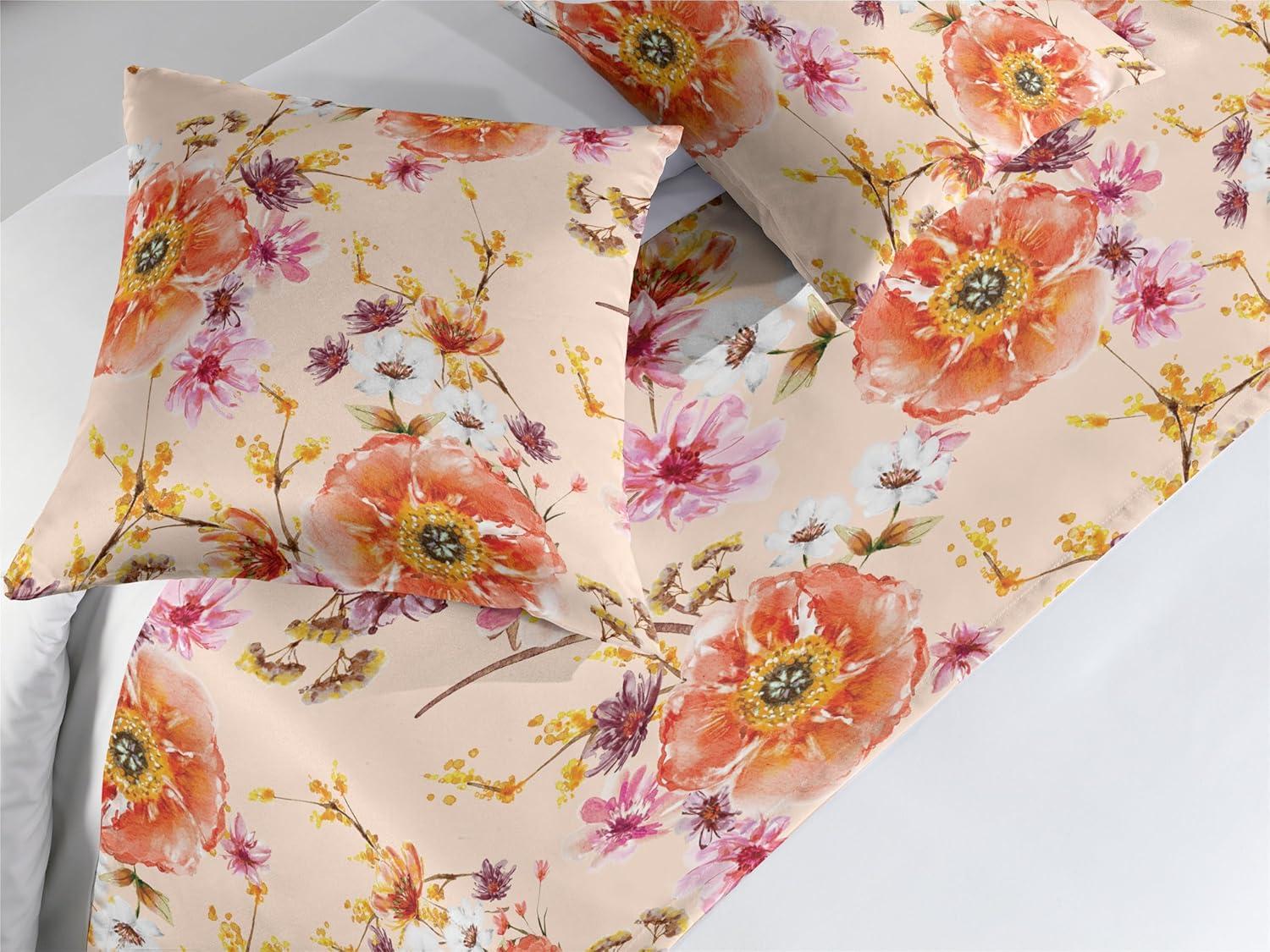 imageAmbesonne Floral Bed Runner Set Valentines Day Concept Art Pastel Repetitive Roses Pattern Plot Decorative Bedding Scarf and a Pillow Sham for Hotels Homes Twin Dark Pink Blush and WhiteSalmon Fuchsia and Pale Peach