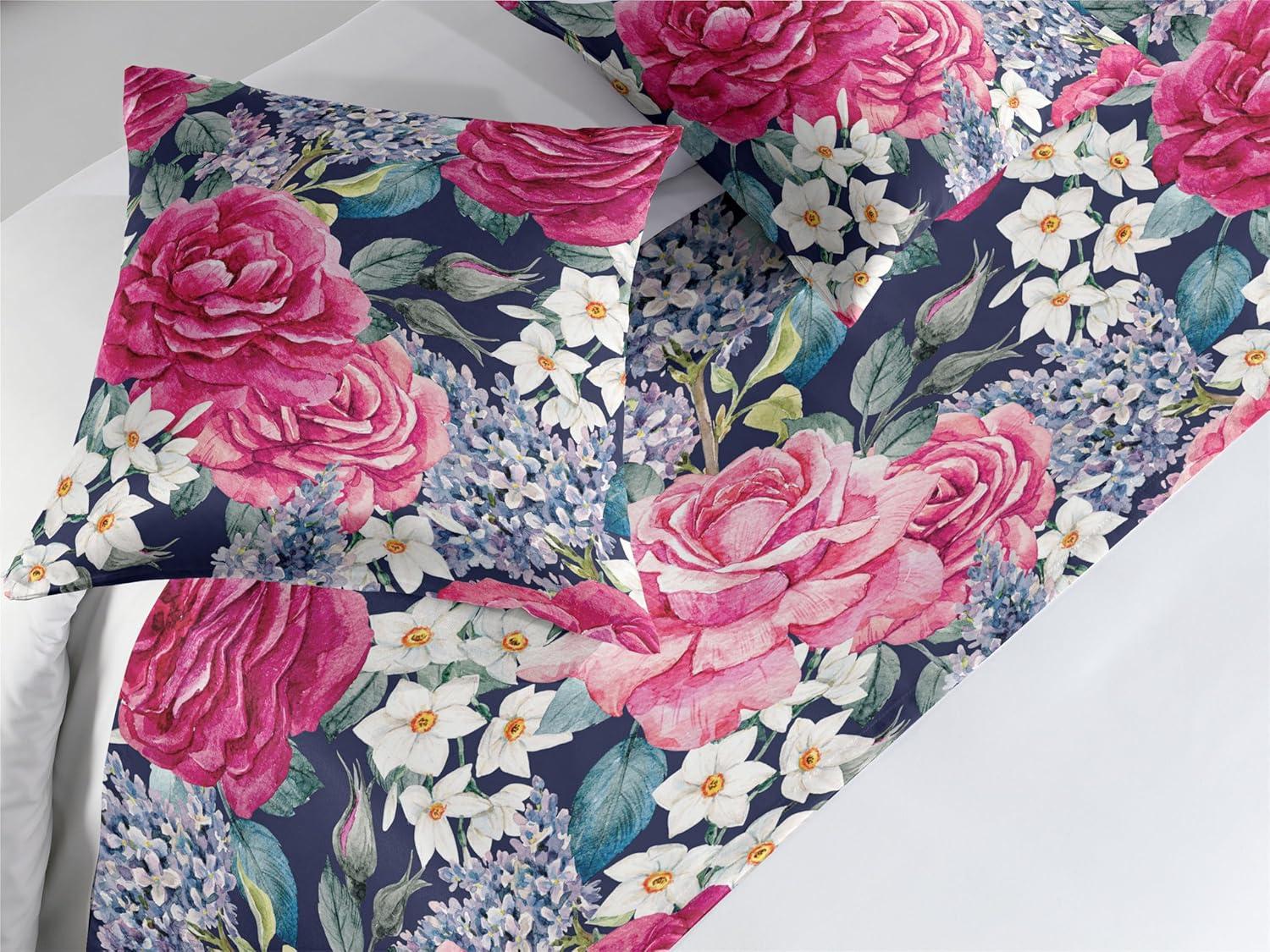 imageAmbesonne Floral Bed Runner Set Valentines Day Concept Art Pastel Repetitive Roses Pattern Plot Decorative Bedding Scarf and a Pillow Sham for Hotels Homes Twin Dark Pink Blush and WhiteRaspberry Laurel Green