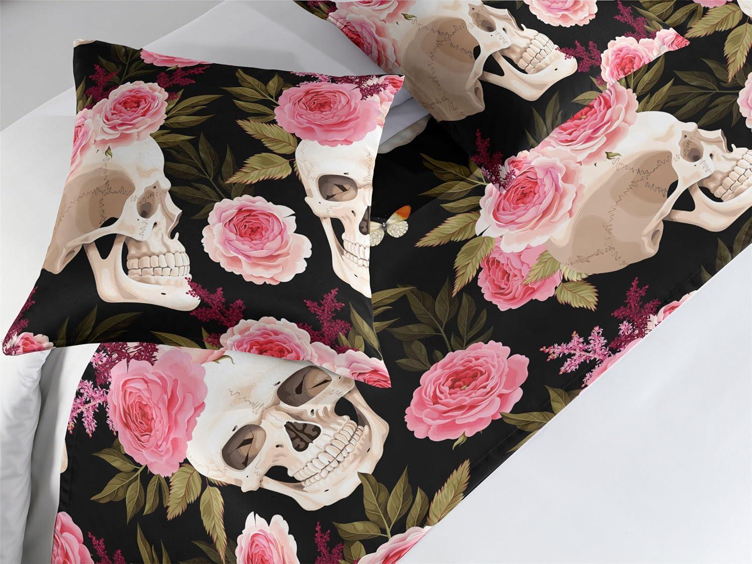 imageAmbesonne Floral Bed Runner Set Valentines Day Concept Art Pastel Repetitive Roses Pattern Plot Decorative Bedding Scarf and a Pillow Sham for Hotels Homes Twin Dark Pink Blush and WhitePink Laurel Green Black