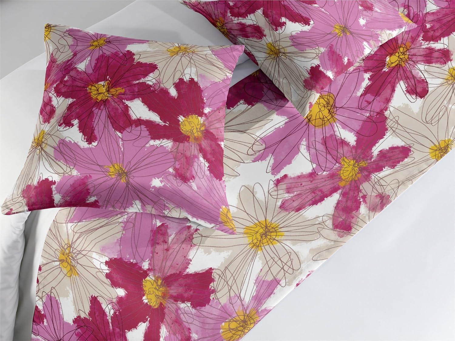 imageAmbesonne Floral Bed Runner Set Valentines Day Concept Art Pastel Repetitive Roses Pattern Plot Decorative Bedding Scarf and a Pillow Sham for Hotels Homes Twin Dark Pink Blush and WhiteEggshell Magenta Pink