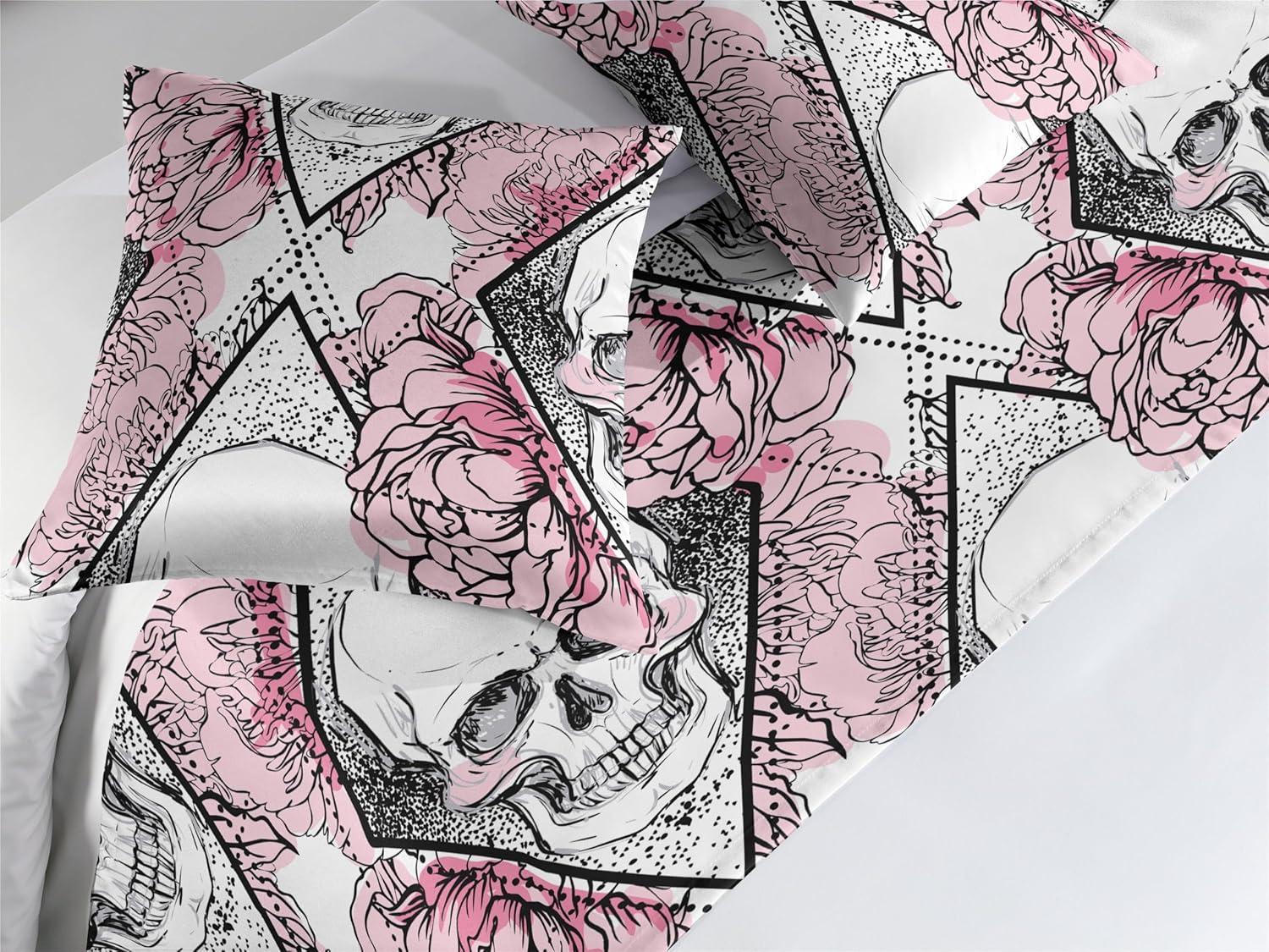 imageAmbesonne Floral Bed Runner Set Valentines Day Concept Art Pastel Repetitive Roses Pattern Plot Decorative Bedding Scarf and a Pillow Sham for Hotels Homes Twin Dark Pink Blush and WhiteBlush White and Charcoal Grey