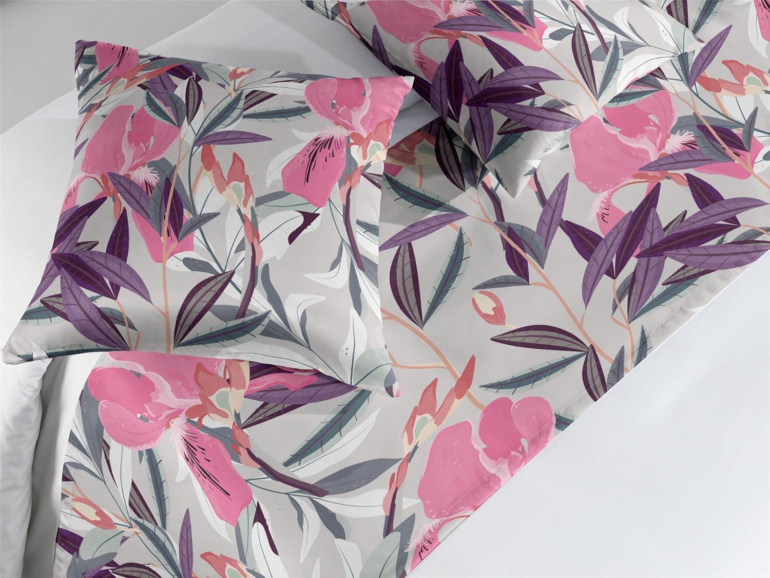 imageAmbesonne Floral Bed Runner Set Valentines Day Concept Art Pastel Repetitive Roses Pattern Plot Decorative Bedding Scarf and a Pillow Sham for Hotels Homes Twin Dark Pink Blush and WhitePink Violet and Pale Grey