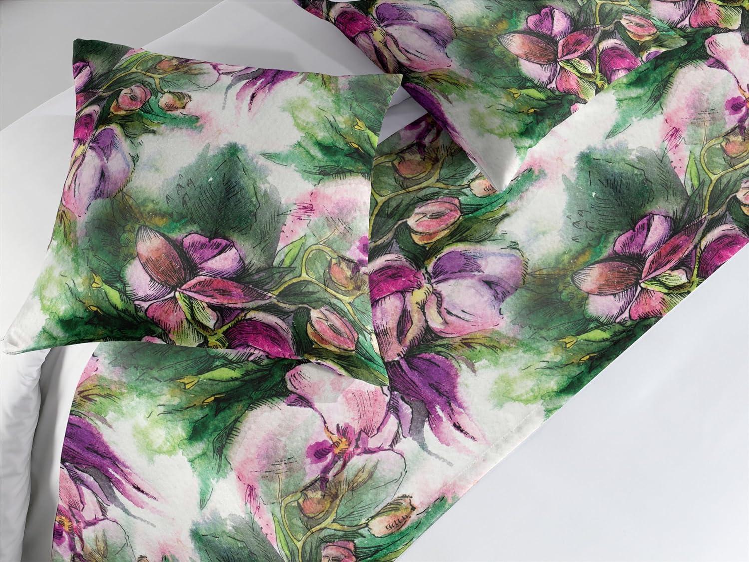 imageAmbesonne Floral Bed Runner Set Valentines Day Theme Grunge Style Repetitive Rose Flowers Abstract Decorative Bedding Scarf and 2 Pillow Shams for Hotels Homes King Pale Fuchsia and SepiaPale Ruby and Reseda Green