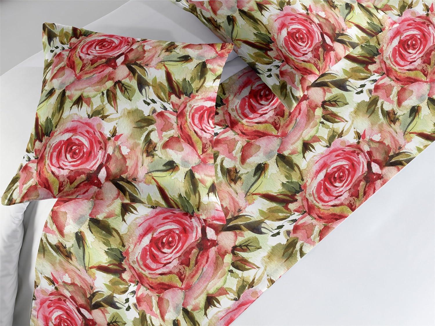 imageAmbesonne Floral Bed Runner Set Valentines Day Theme Grunge Style Repetitive Rose Flowers Abstract Decorative Bedding Scarf and 2 Pillow Shams for Hotels Homes King Pale Fuchsia and SepiaDark Coral and Pale Camel