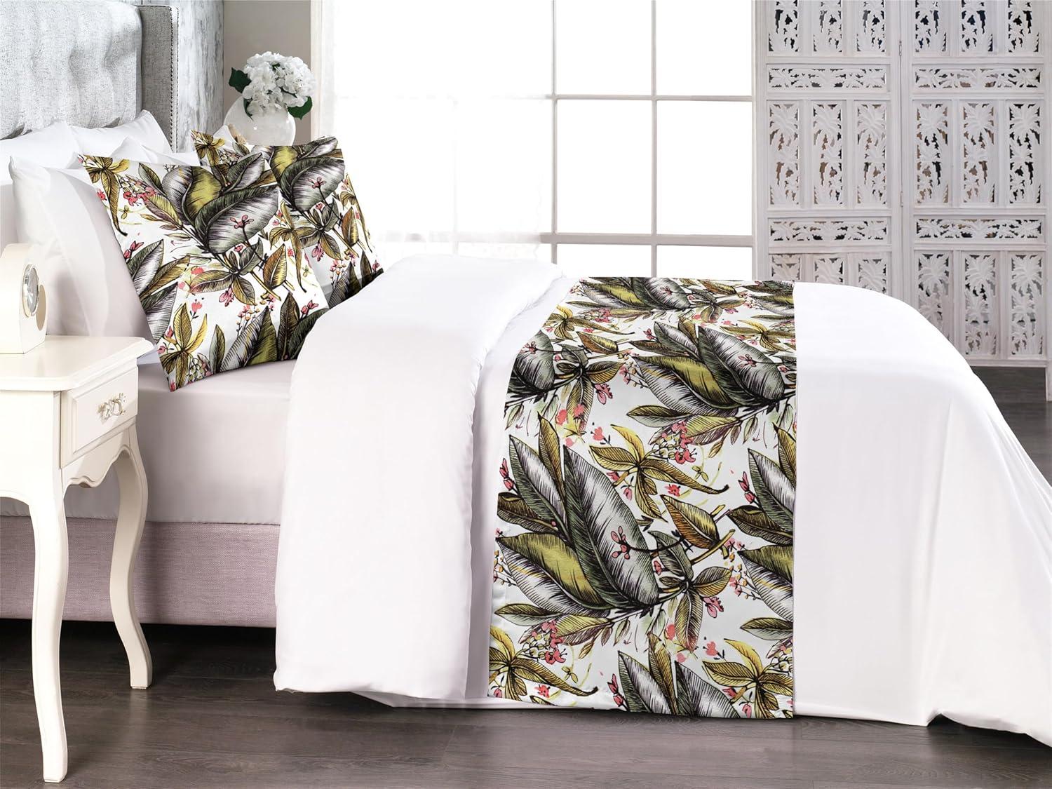 imageAmbesonne Floral Bed Runner Set Valentines Day Theme Grunge Style Repetitive Rose Flowers Abstract Decorative Bedding Scarf and 2 Pillow Shams for Hotels Homes King Pale Fuchsia and SepiaPale Coffee and Burnt Sienna