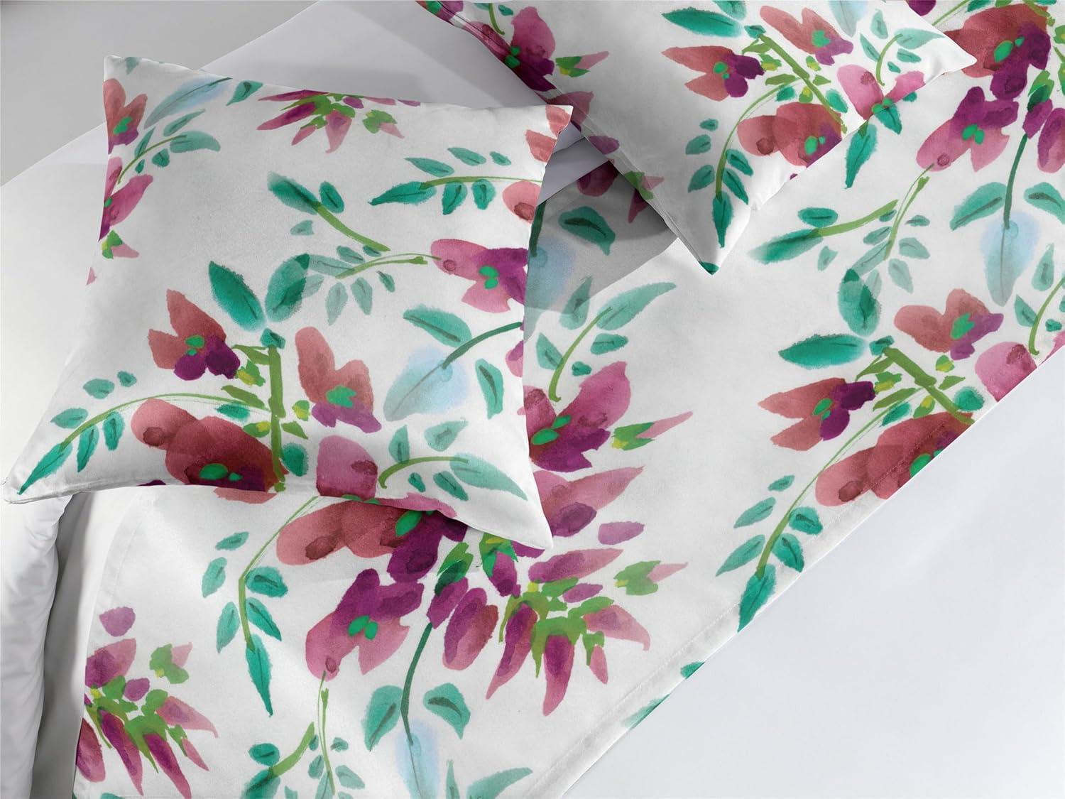 imageAmbesonne Floral Bed Runner Set Valentines Day Theme Grunge Style Repetitive Rose Flowers Abstract Decorative Bedding Scarf and 2 Pillow Shams for Hotels Homes King Pale Fuchsia and SepiaPistachio Green and Ruby