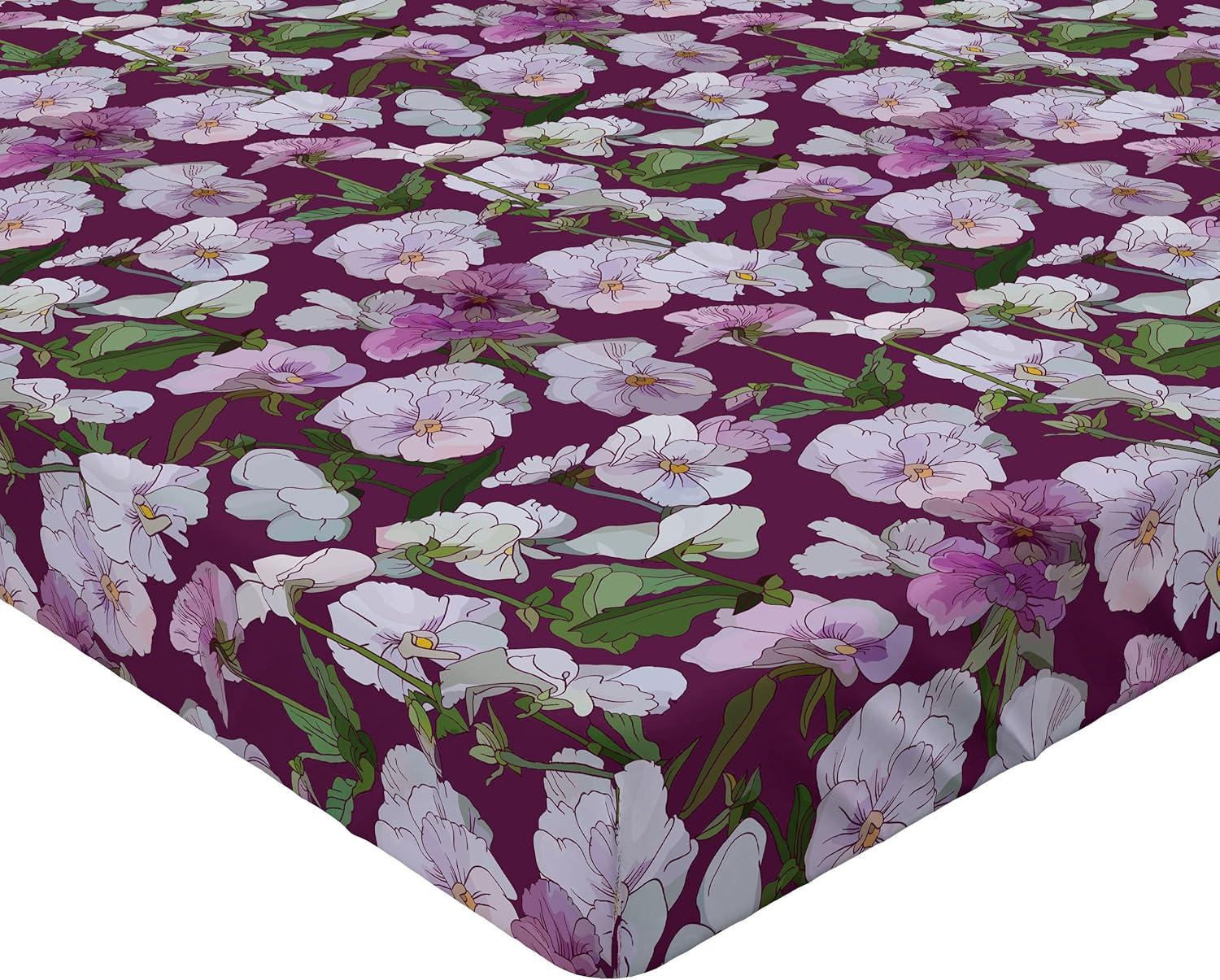 imageAmbesonne Floral Fitted Sheet Realistic Painting Print A Million Roses to My Love Valentines Day Decorative Soft Bedding AllRound Elastic Pocket California King Pale Pink Dark Pink and EcruLilac Reseda Green Plum