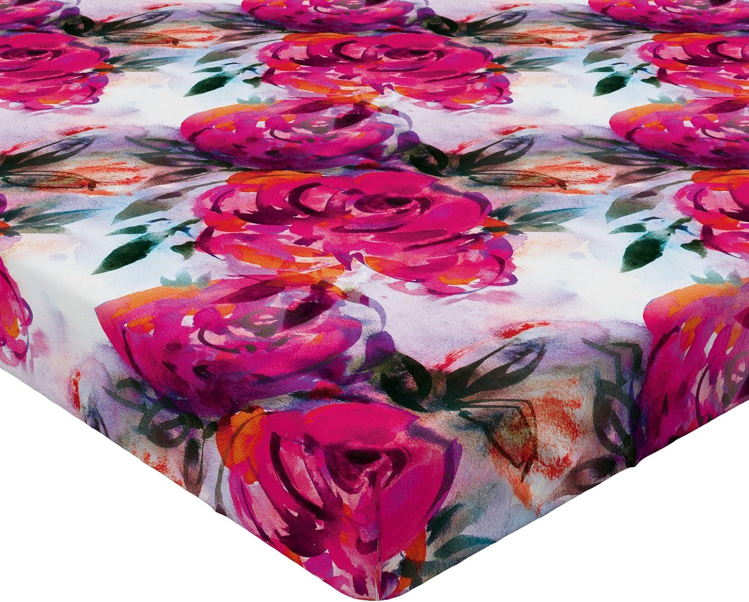 imageAmbesonne Floral Fitted Sheet Realistic Painting Print A Million Roses to My Love Valentines Day Decorative Soft Bedding AllRound Elastic Pocket California King Pale Pink Dark Pink and EcruMagenta Army Green White