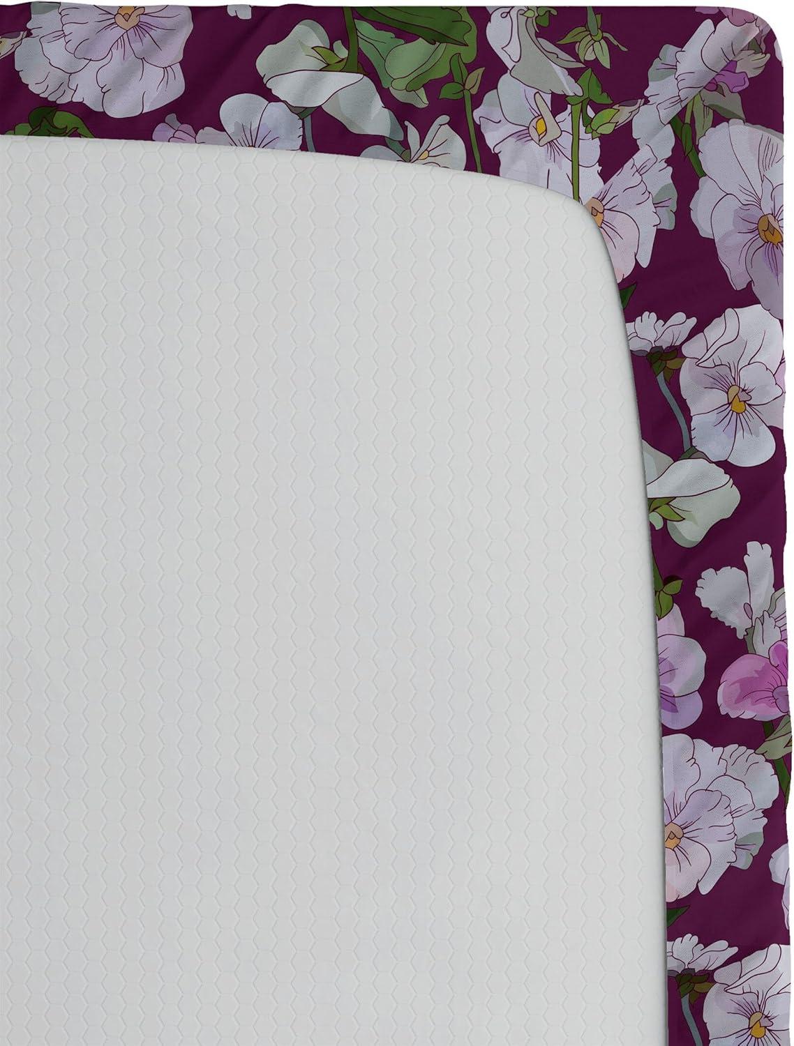 imageAmbesonne Floral Fitted Sheet Realistic Painting Print A Million Roses to My Love Valentines Day Decorative Soft Bedding AllRound Elastic Pocket California King Pale Pink Dark Pink and EcruLilac Reseda Green Plum