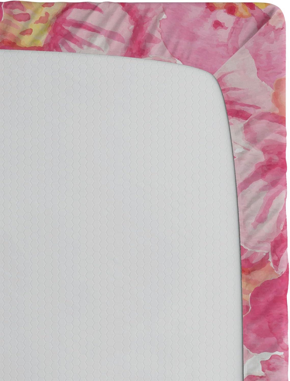 imageAmbesonne Floral Fitted Sheet Realistic Painting Print A Million Roses to My Love Valentines Day Decorative Soft Bedding AllRound Elastic Pocket California King Pale Pink Dark Pink and EcruSoft Pink Rose Cream