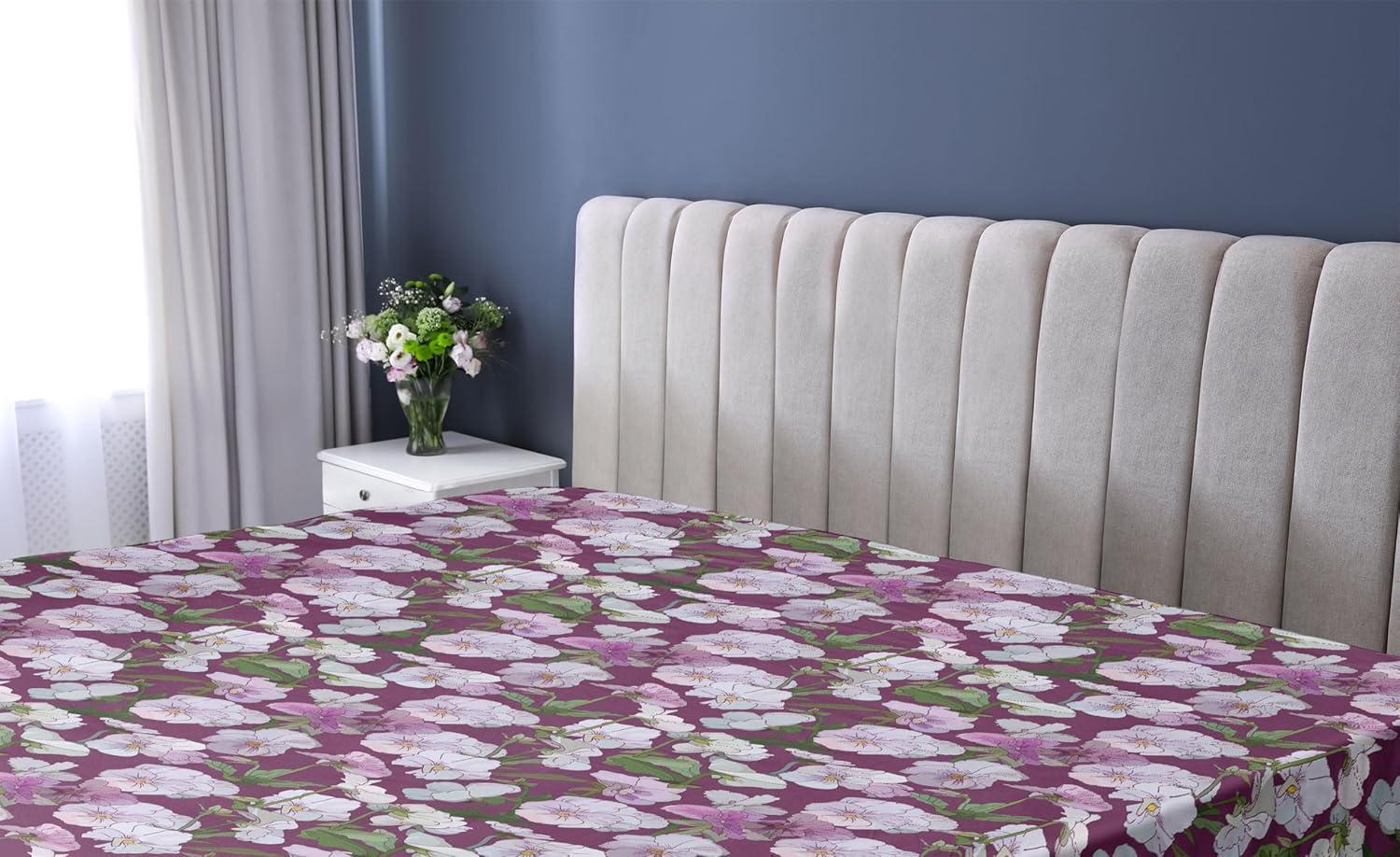 imageAmbesonne Floral Fitted Sheet Realistic Painting Print A Million Roses to My Love Valentines Day Decorative Soft Bedding AllRound Elastic Pocket California King Pale Pink Dark Pink and EcruLilac Reseda Green Plum